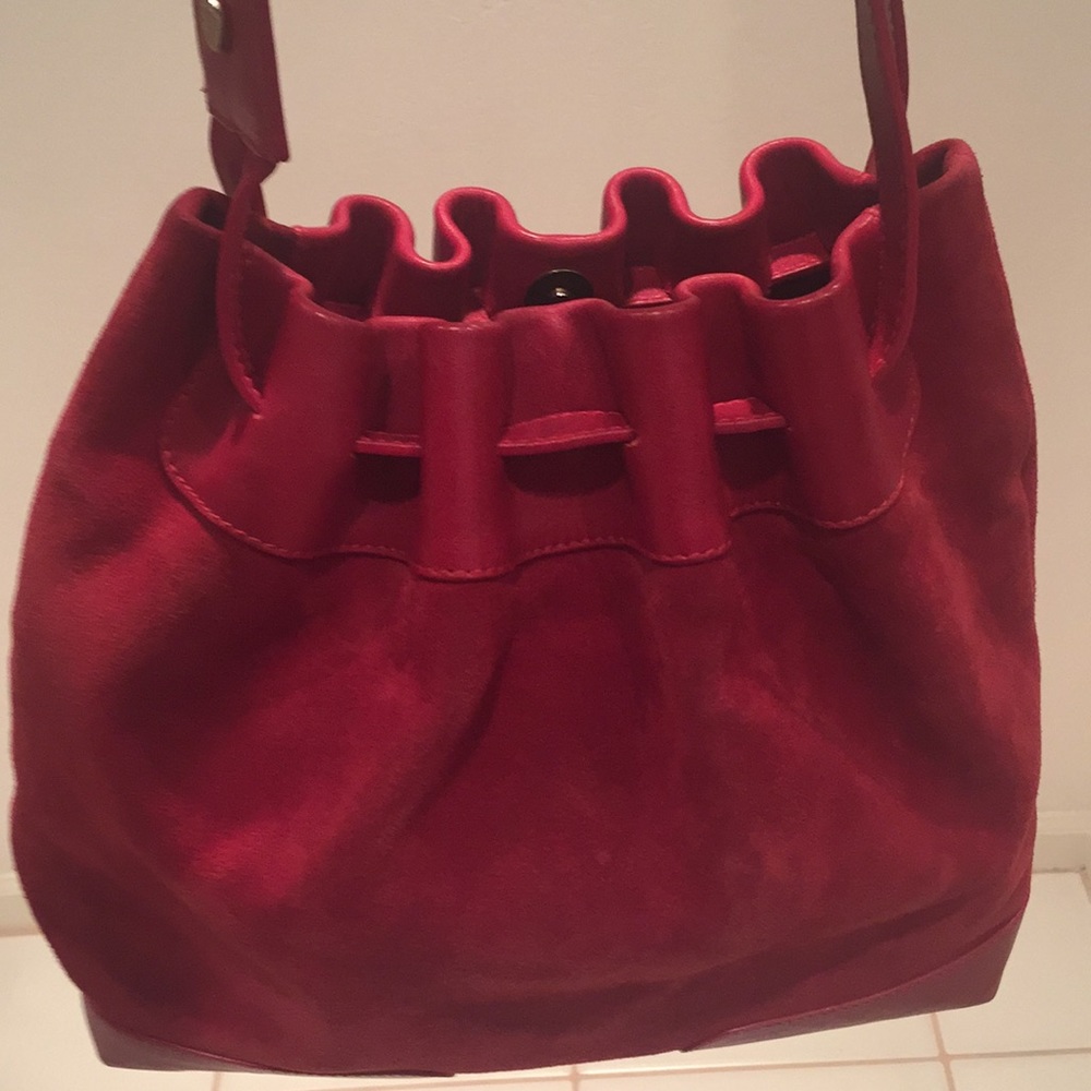 Burberry red suede handbag